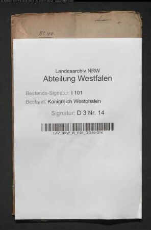 Schätzung des allodifizierten Lehens Meinders-Consbruch, früher von Ledeburscher Lehnhof im Kanton Herford