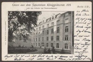 Ansichtskarte Sanatorium Königgrätzer Straße 105