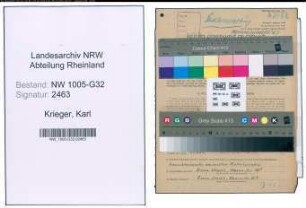 Entnazifizierung Karl Krieger , geb. 04.09.1902 (Stadtinspektor)