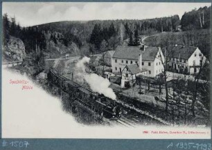 Der Rabenauer Grund mit der Spechtritzmühle und Eisenbahn