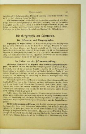 Die Geographie der Lebewesen