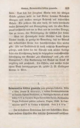 609-623 [Rezension] Hermeneutica Biblica generalis juxta principia Catholica