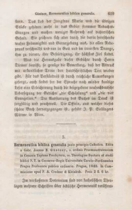 609-623 [Rezension] Hermeneutica Biblica generalis juxta principia Catholica