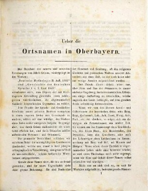 Ueber die Ortsnamen in Oberbayern