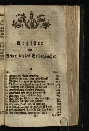 Register der Lieder dieses Gesangbuchs