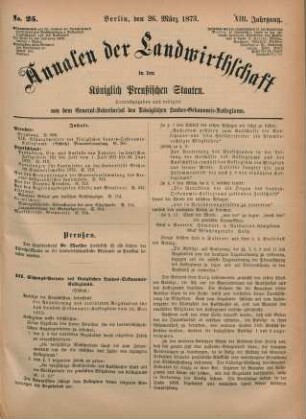 No. 25. Berlin, den 26. März 1873. XIII. Jahrgang.