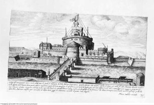Vestigi delle antichità di Roma, Tivoli, Pozzuolo e altri luochi, Tafel 35: Vestigi del monumento overo mole d'Adriano, ...