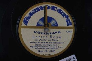 Letzte Rose : aus "Martha" / von Flotow