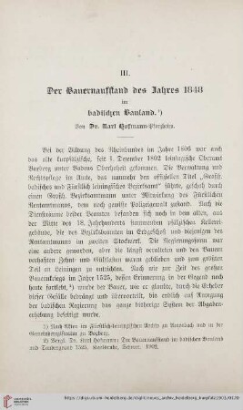 5: Der Bauernaufstand des Jahres 1848 im badischen Bauland