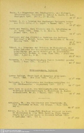 Bibliographien, Kataloge
