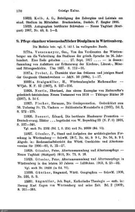 9. Pflege einzelner wissenschaftlicher Disziplinen