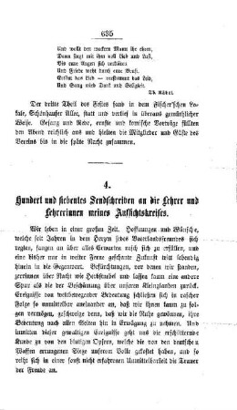 Hundert und siebentes Sendschreiben an die Lehrer und Lehrerinnen meines Aufsichtskreises
