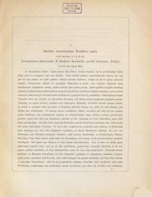 Bonifacii et Basilii Amerbachiorum epistolae mutuae Bononia et Basilea datae : (Ediderunt Alb. Teichmann et Lud. Sieber.) (Gratulationsprogramm zum Jubilaeum der Universität Bologna.)