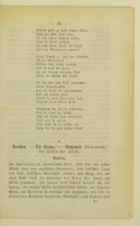 6. Arabien. - Die Araber. - Muhamed (Mohammed), der Stifter des Islam