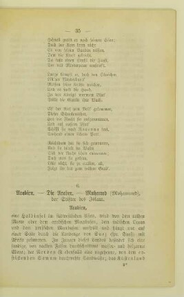 6. Arabien. - Die Araber. - Muhamed (Mohammed), der Stifter des Islam