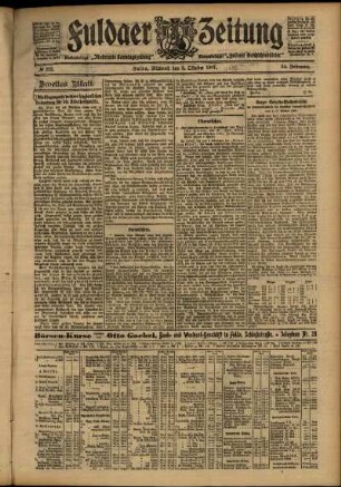 Zweite Ausgabe vom Mittwoch, den 09. Oktober 1907.