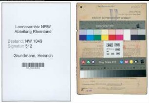 Entnazifizierung Heinrich Grundmann , geb. 17.03.1904 (Baecker)