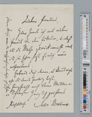 Brief an Woldemar Bargiel