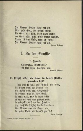 I. In der Familie