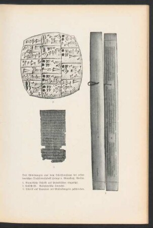 Tafel: Drei Abbildungen aus dem Schriftmuseum [...]