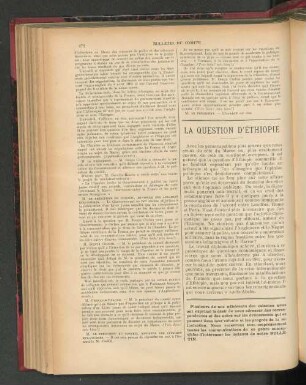 La Question D'Ethiopie.