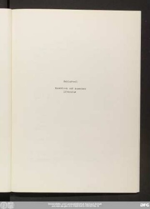 Schlußteil Rückblick und Ausschau Literatur