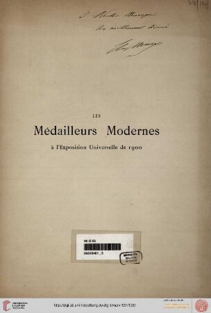 Les médailleurs modernes à l'Exposition Universelle de 1900 : recueil de 327 médailles Françaises et étrangères
