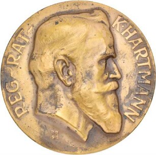 Medaille auf Regierungsrat K. Hartmann