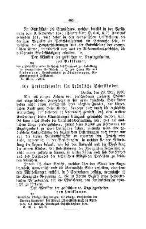 Ferienkolonien für kränkliche Schulkinder : [IV. Seminare, etc., Bildung der Lehrer und deren persönliche Verhältnisse]