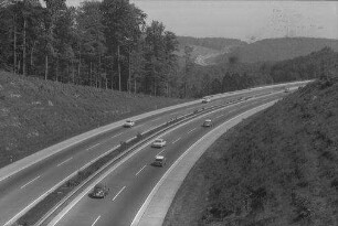 Rohrbrunn: Autobahn von der Brücke der B 8, Richtung Würzburg