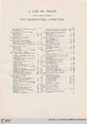 List of prints to the third volume