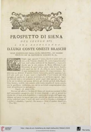Prospetto die Siena del Secolo XVI.