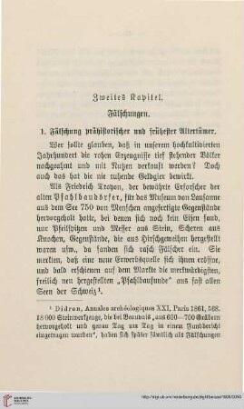 Zweites Kapitel: Fälschungen