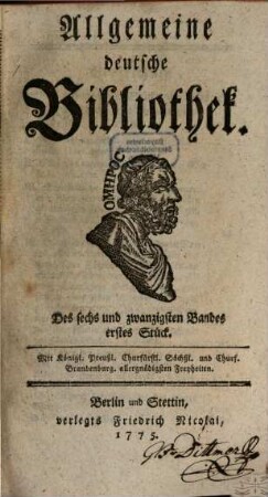 Allgemeine deutsche Bibliothek. 26. 1775