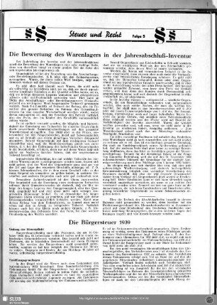 Die Bewertung des Warenlagers in der Jahresabschluß-Inventur