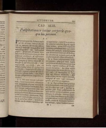 Cap. XLIII. Palpitationes totius corporis quoque huc pertinere