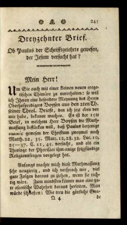 Dreyzehnter Brief.