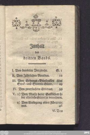 Innhalt des dritten Bands.