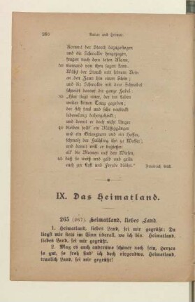 IX. Das Heimatland