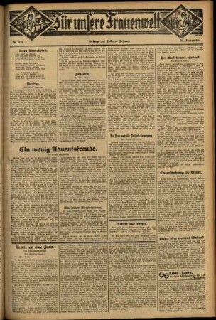 Zweite Ausgabe vom Donnerstag, den 30. November 1933.