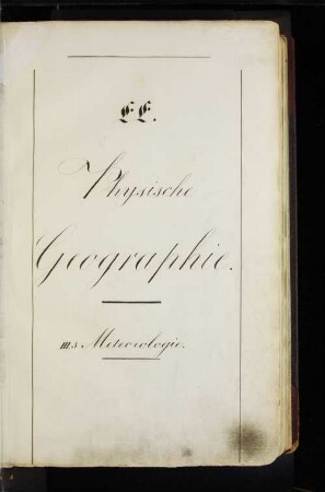 EE. Physische Geographie. III,3 Meteorologie.