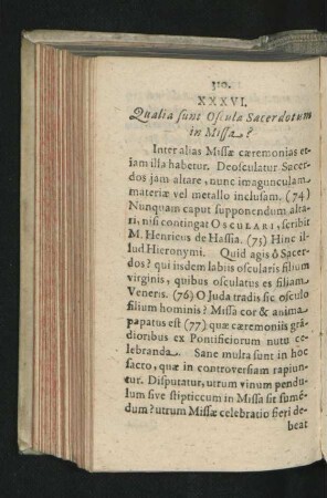 XXXVI. Qualia sunt Oscula Sacerdotum in Missa?