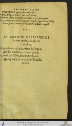 In Antonii Nebrissensis laudem Tetrastichon