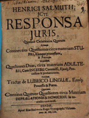 Responsa iuris quatuor criminalia