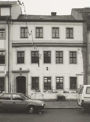 Radeberg, Wohnhaus : Radeberg. Wohnhaus. Hauptstraße 2. Um 1750. Straßenfront
