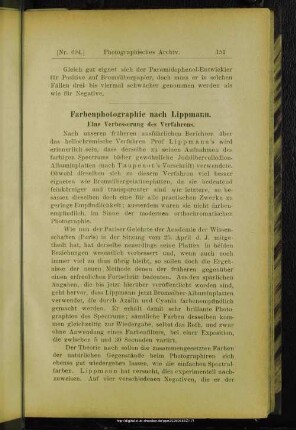 Farbenphotographie nach Lippmann, Eine Verbesserung des Verfahrens