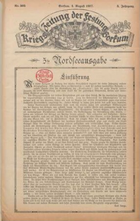 3.1917/18: Kriegszeitung der Festung Borkum