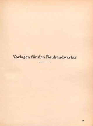 Vorlagen für den Bauhandwerker