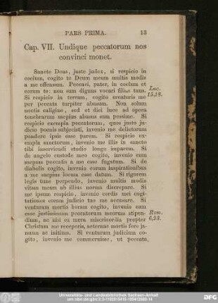 Cap. VII. Undique peccatorum nos convinci monet.