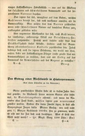 Der Ertrag einer Rieselwiese in Hinterpommern.
